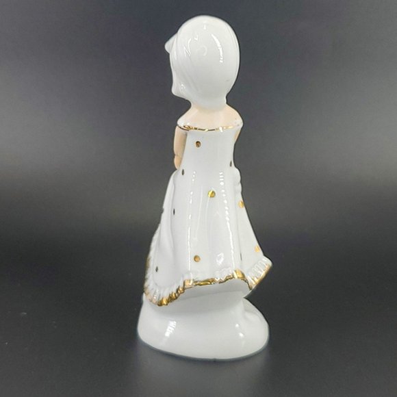 Capadimonte Italy Girl White/Gold Dress Figurine - Picture 3 of 6